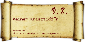 Vainer Krisztián névjegykártya